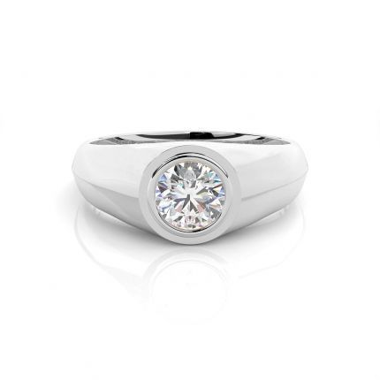 Bezel Setting Diamond Men's Engagement Ring
