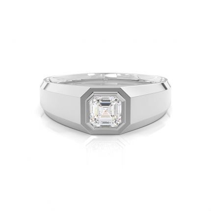 Bezel Setting Diamond Men's Engagement Ring