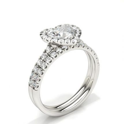 White Gold Round Bridal Set Engagement Ring