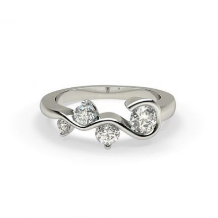 Channel & Prong Setting Round Diamond Fashion Ring