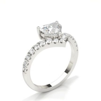 Prong Round Side Stone Diamond Engagement Ring