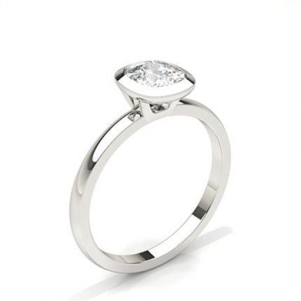 Bezel Setting Solitaire Diamond Engagement Ring